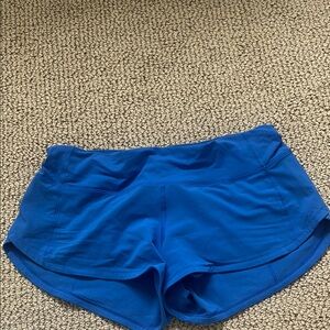 Lululemon Athletica Electric Blue Low Rise Speed Up Shorts
